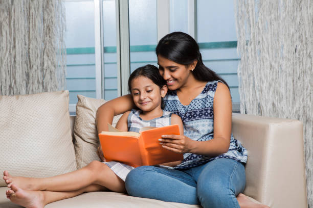 Reading, Storytelling, One Parent, Family, Home Interior